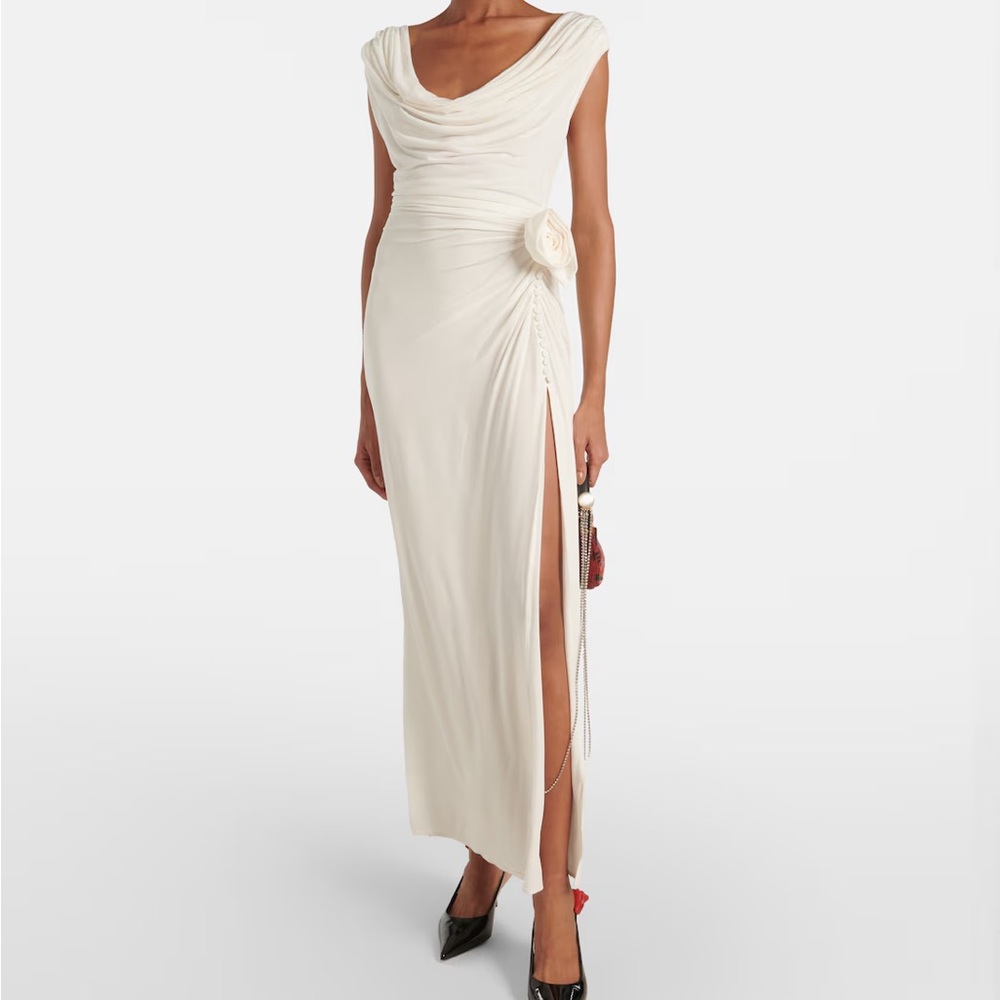 Magda Butrym Floral-appliqué draped gown